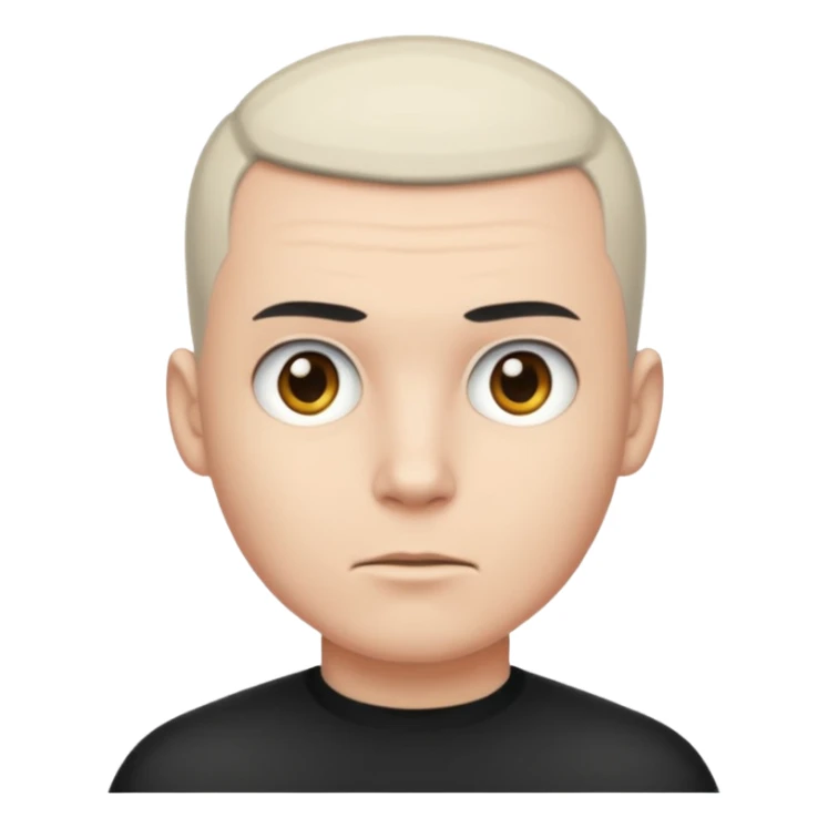 Un mec avec blanc avec une buzz cut noir  sticker