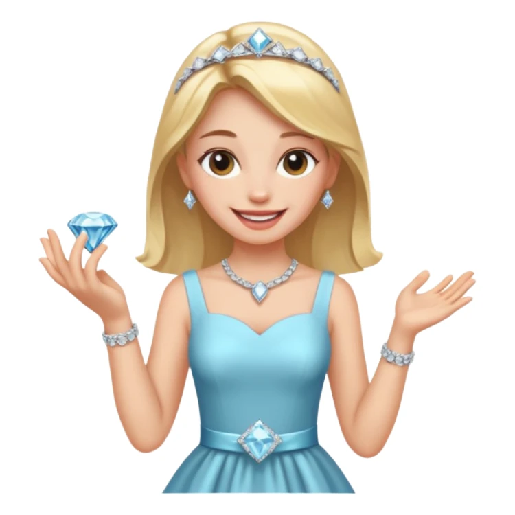 Hand with a diamond ring and girl beaming in the background sticker