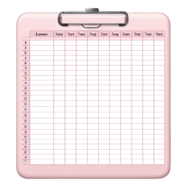 Light Pale Pink household Expenses tracker paper sticker