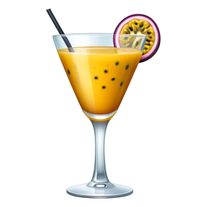 Passionfruit cocktail, half passionfruit in the glass sticker