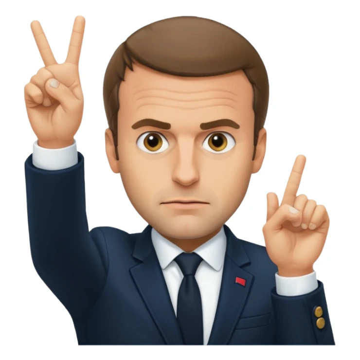 Emmanuel Macron qui fait un doigt d’honneur   sticker