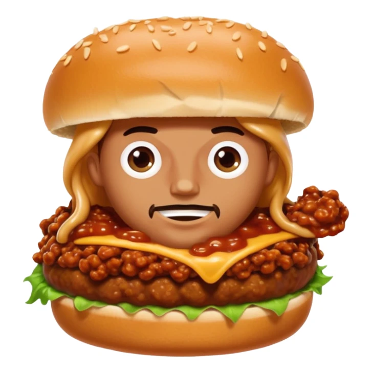 person eating sloppy joe sticker