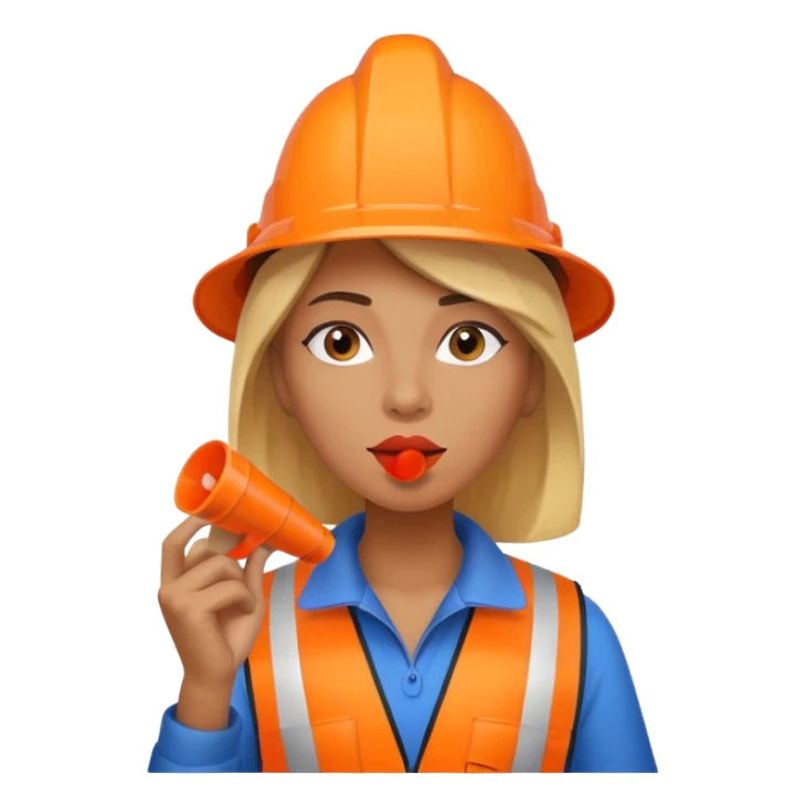 ağzında düdük kafasında huni olan kadın sticker