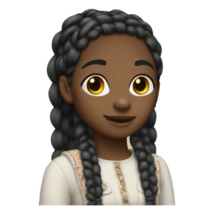 black girl with boho braids and braces sticker