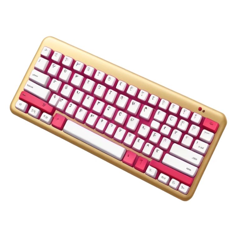 Computer keyboard with gold color F3BA2F and pink-red color FE0054 sticker