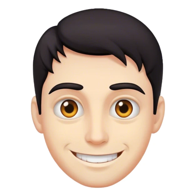 Dark haired guy with creepy stare and smile  sticker