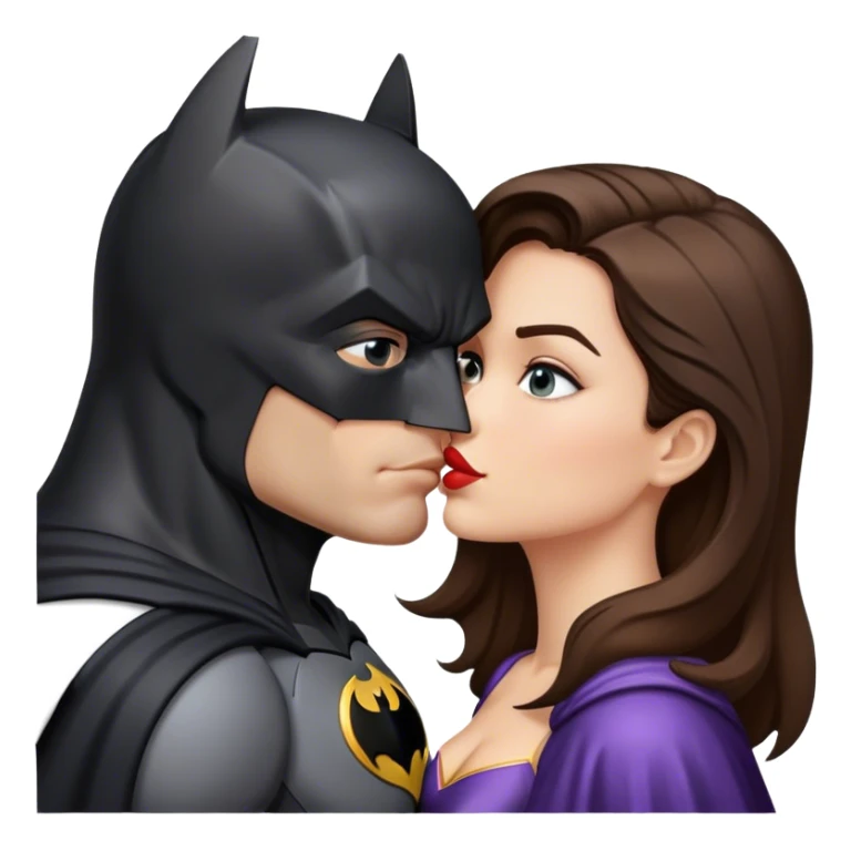 Batman kissing a brunette tte  sticker