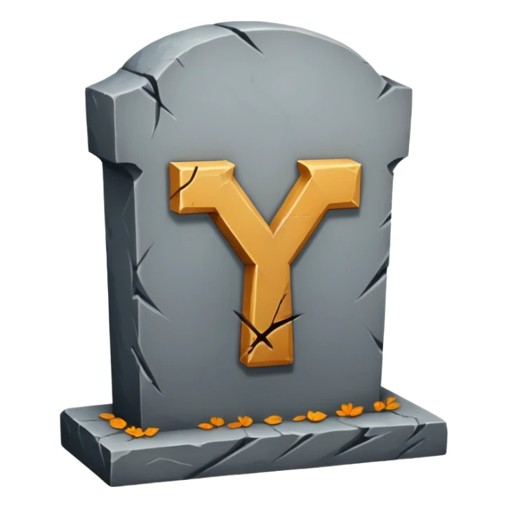 The letter 'Y' on a grave, no background sticker