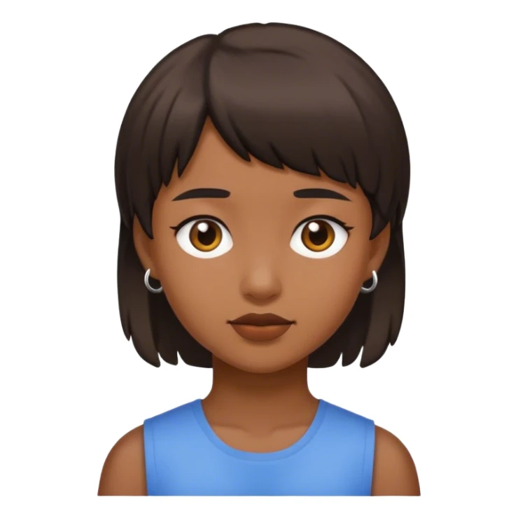 girl with short mullet hair brown  sticker