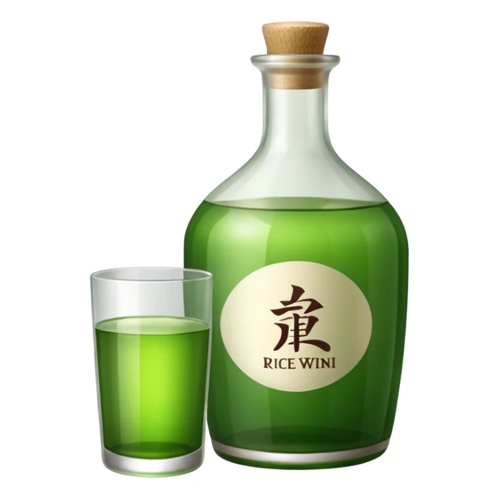 a bottle of rice wine sticker