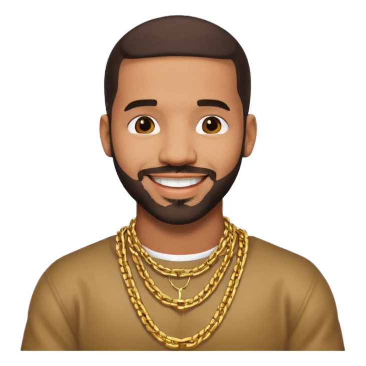Drake with gold chain necklace  sticker
