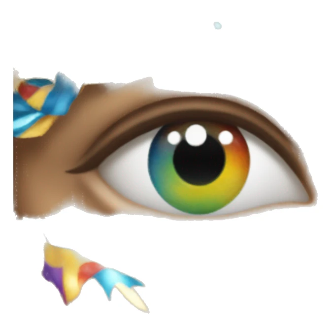 reflection of carnival through an eye sticker