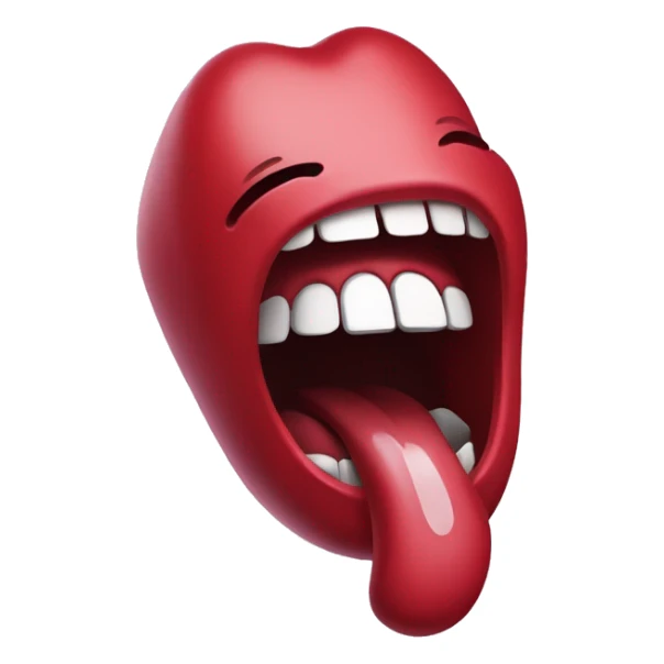 Anthropomorphized Screaming Lips Rock 'N Roll Tongue sticker