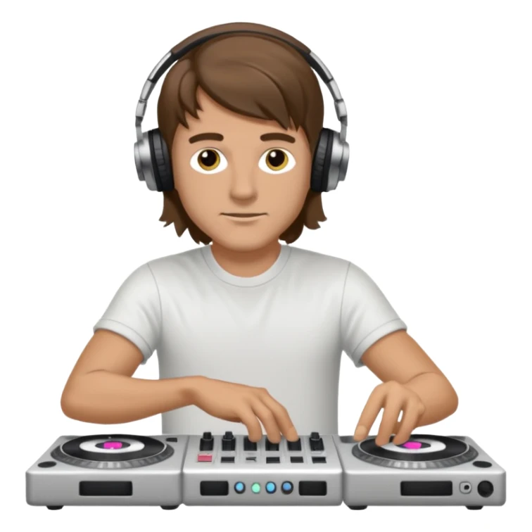 guy with a mullet on dj decks he is white and has brown hair sticker
