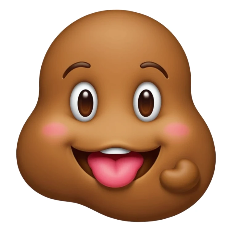 smiling poop emoji with puckered lips, sending a kiss, fun and silly sticker