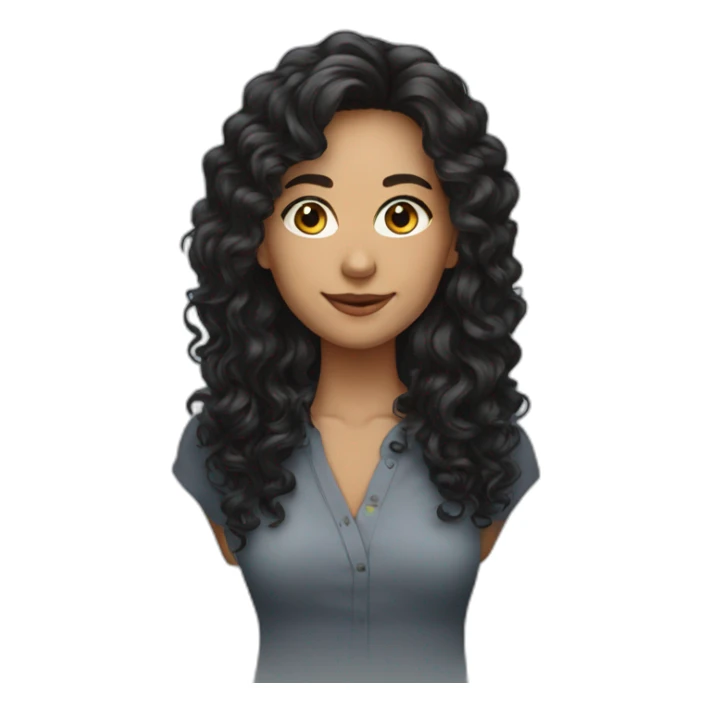 alyson our boss long curly dark hair sticker