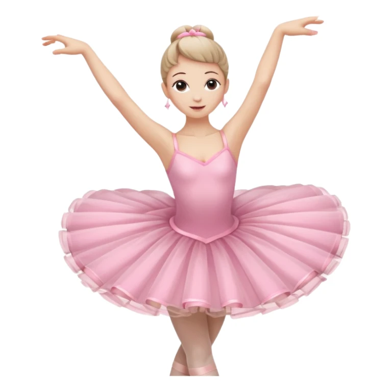 A graceful ballerina in a pink tutu, spinning lightly with arms curved elegantly.
 sticker