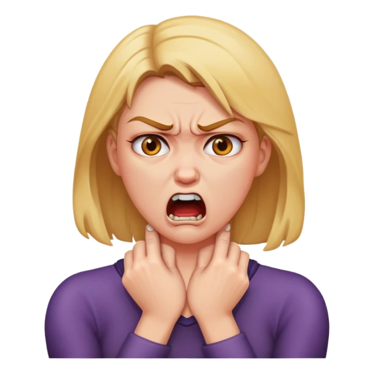 A woman choking herself because she mad sticker