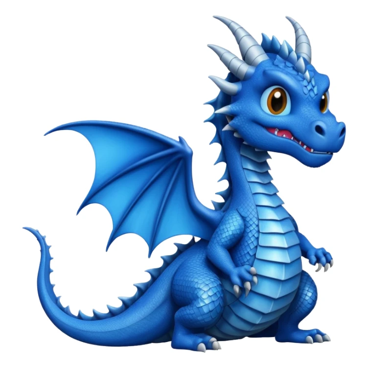 Black and blue dragon holding large blank sign sticker
