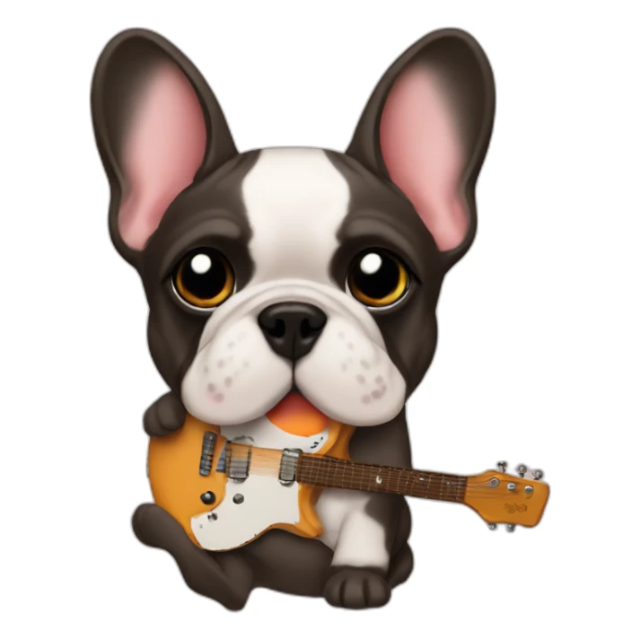 French bulldog guitar sticker