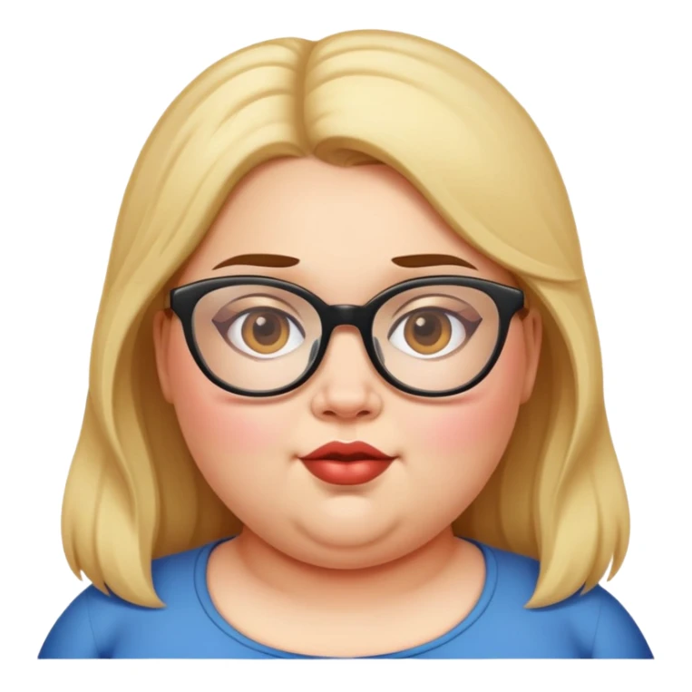 Fat girl with glasses  sticker