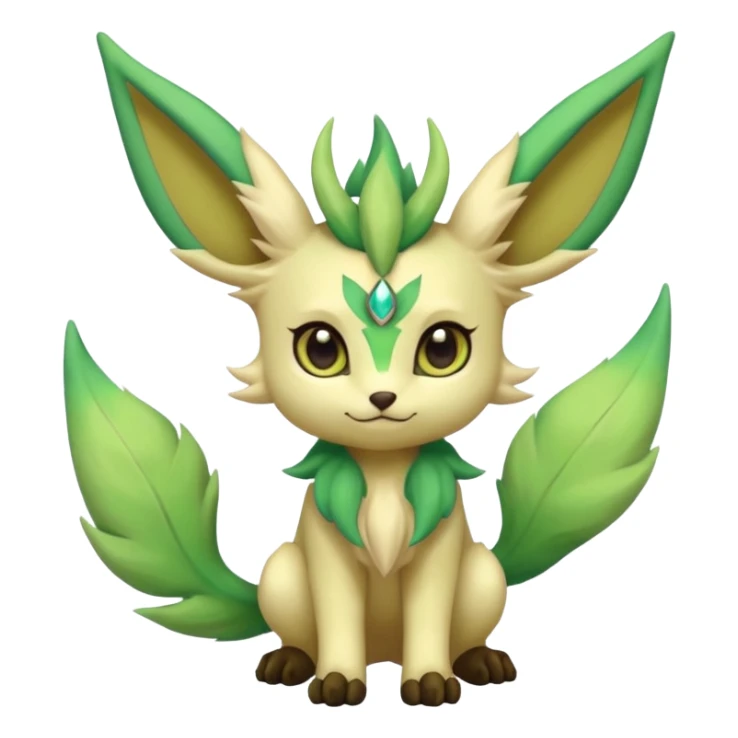 Kawaii cute cool feral Sprigatito-Leafeon (full body) sticker
