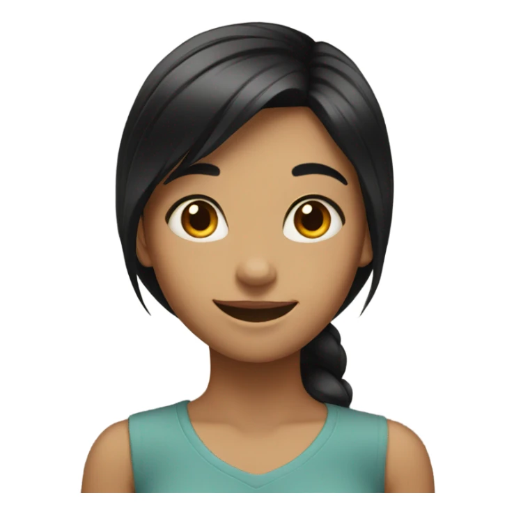 smiling girl with black hair sticker