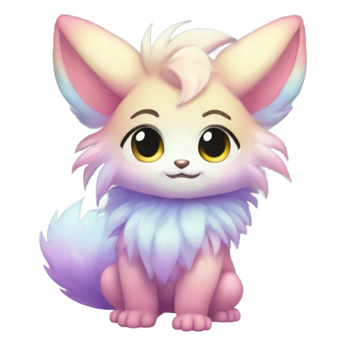 Anthro-Pastel-Gradient-Fur-Sona-Chibi-Shiny-Fakémon full body sticker