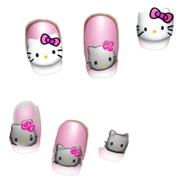 Nails french manicure hello kitty design sticker