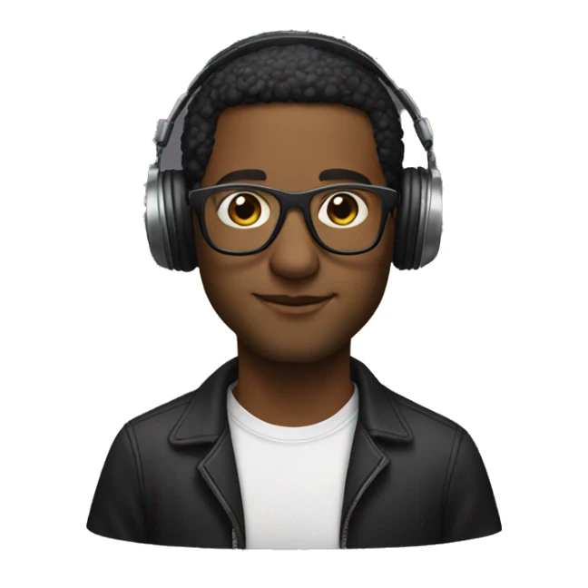 DJ wearing glasses and mixing  sticker