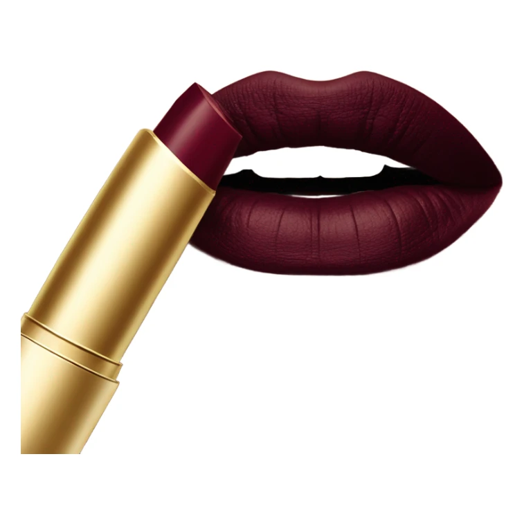Burgundy lipstick - “Elegant burgundy lipstick with a gold case sticker