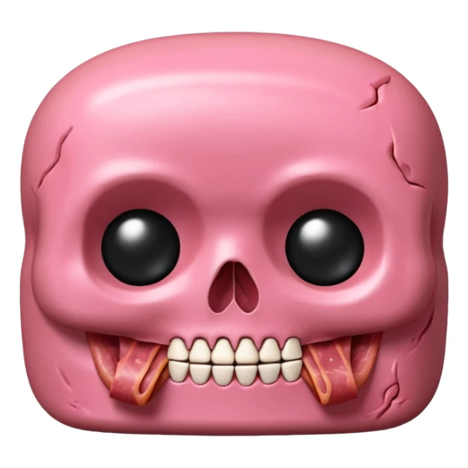 kawaii skull EMOJI made of SPAM MEAT sticker