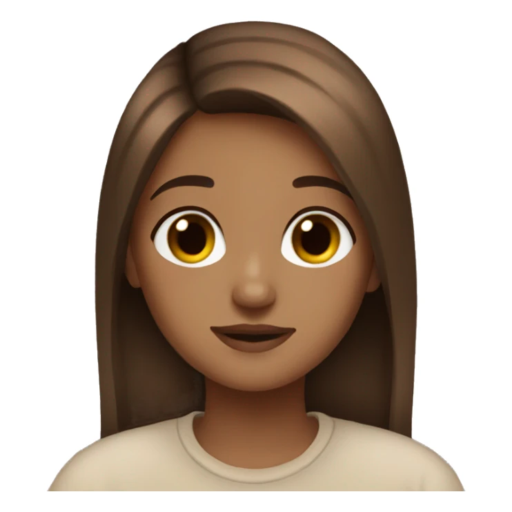 Aesthetic cozy brown straight hair girl sticker