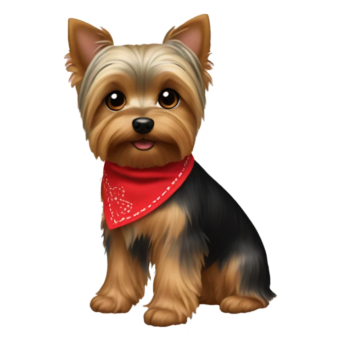 Yorkie with red bandana collar sticker