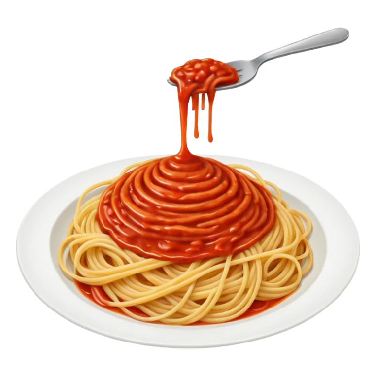 pasta swirl of spaghetti all'assasina, no fork, sauce mixed into the spaghetti sticker