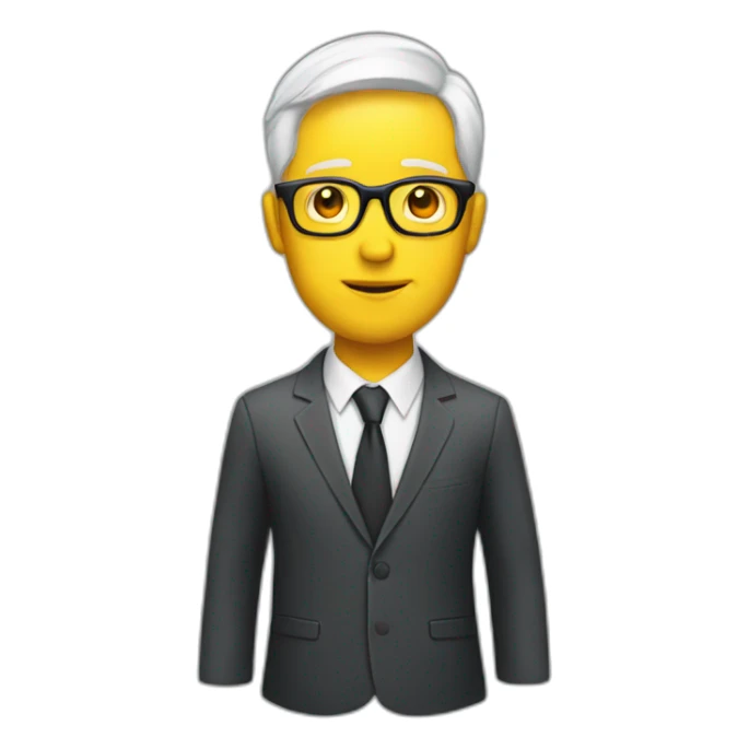 white man with yellow tinted glasses wearing a suit  sticker