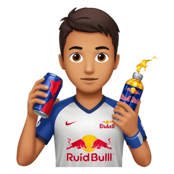 Red bull energy drink imogi for soccer players sticker