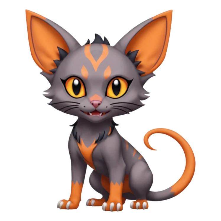 Noibat-Lykoi-Sphynx-Litten-Torracat-fusion-Fakemon-Pokémon-creature  sticker