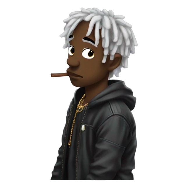 Lil uzi vert thoughtful with his hand on his chin sticker