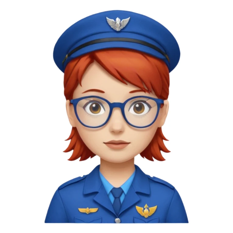 scout girl with blue scout uniform, red haired and glassess sticker