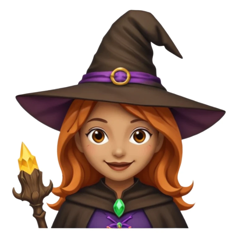 Pretty girl with Light brown skin dressed as a Witch sticker