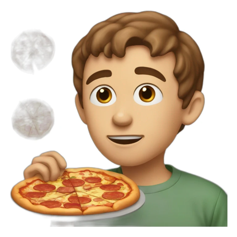 Malcolm in the middle eating a pizza sticker