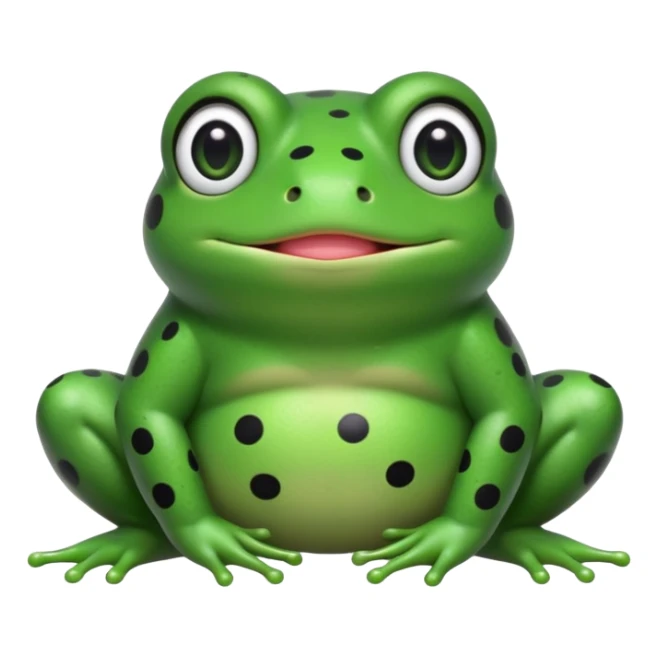 simple fat kawaii frog whole body, Use “dot eyes” and “solid black circles” together. for the eyes sticker