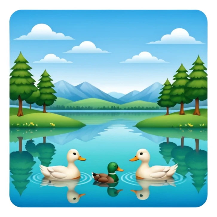 lake, ducks sticker