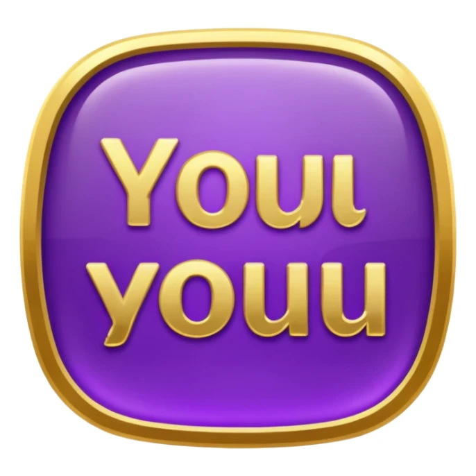 Shiny fancy purple text saying "YOU" sticker