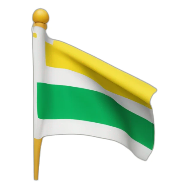 a flag with three horizontal stripes in the colors yellow, white, and green sticker