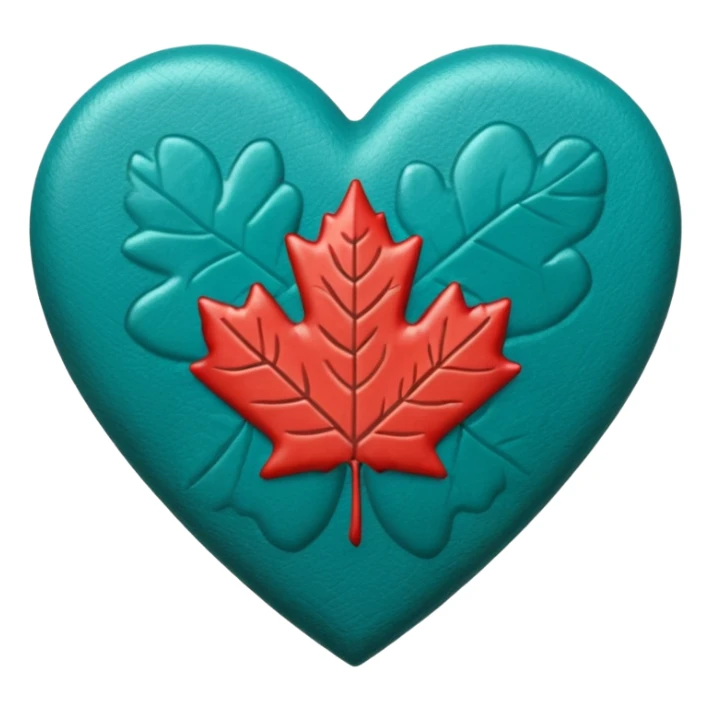 Teal heart with Canadian money sticker