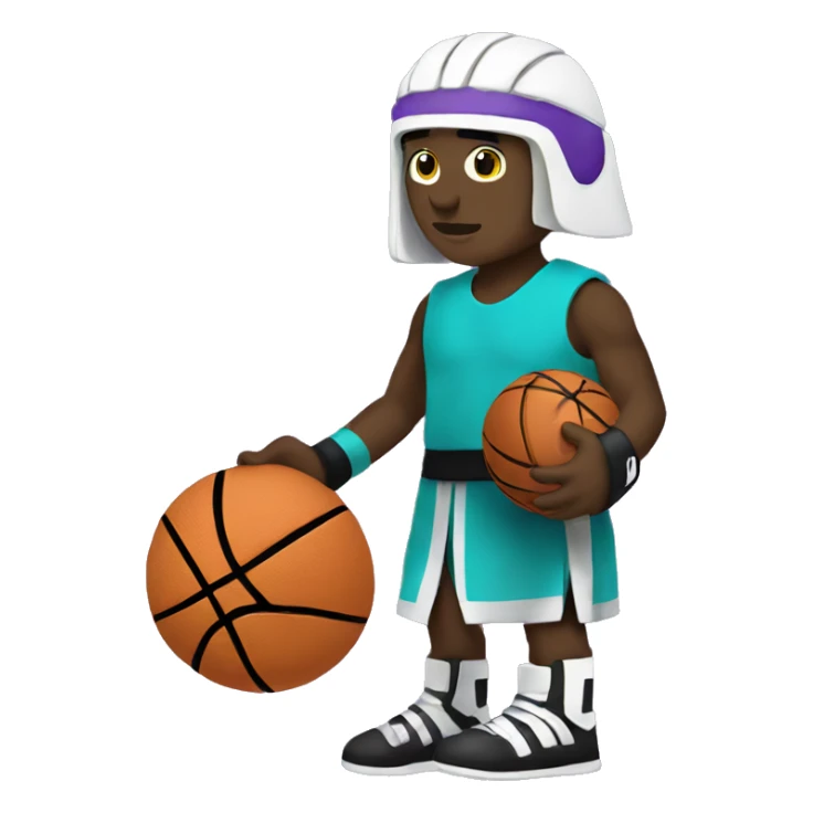 White Gladiator playing basketball wearing black Aqua purple sticker