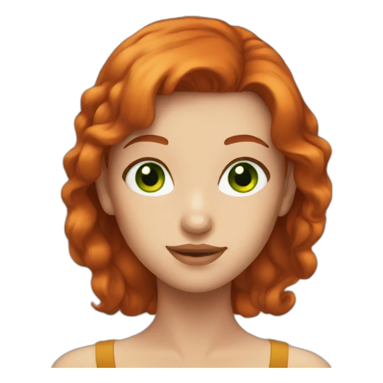 Redhead girl with green eyes sticker