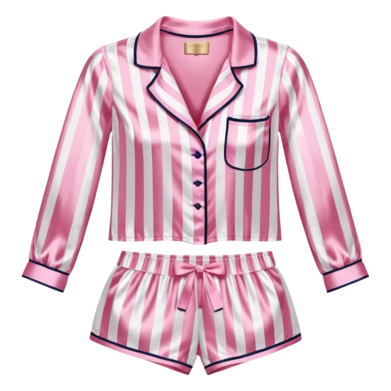 Striped pink and white silk Victoria’s Secret pajama set sticker